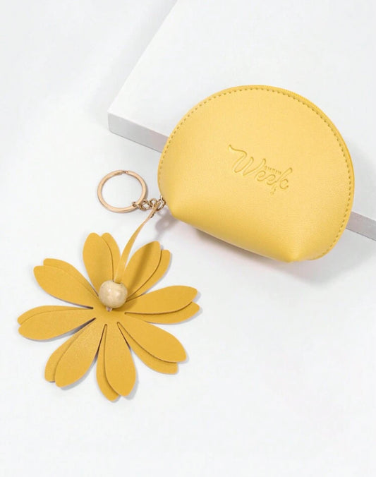 Solid Color ZipperPorte-monnaie compact, pochette décontractée à porter au quotidien