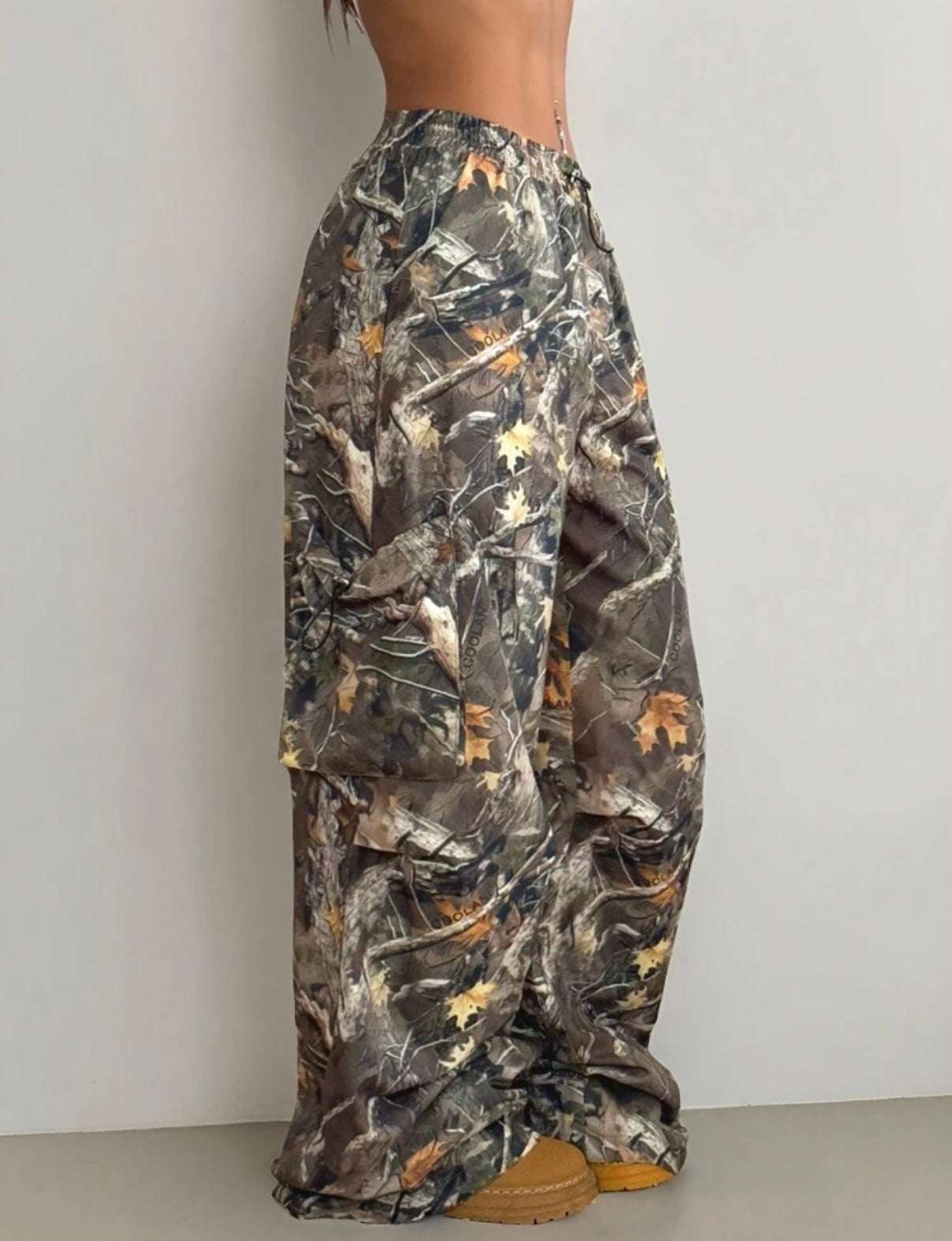 Coolane Women's Spring/ Summer Y2K Cargo Basic CamoFlare Pants