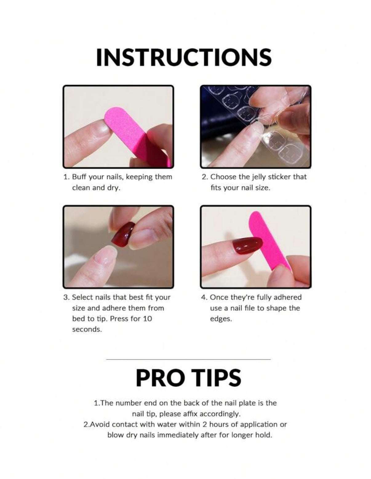 24 pièces autocollants pour ongles carrés