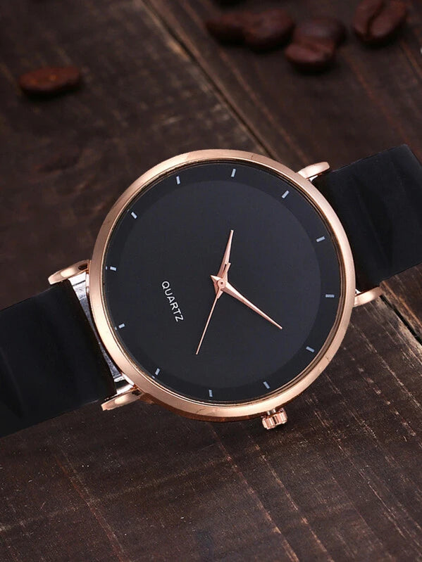 Shein Montre en silicone à cadran rond