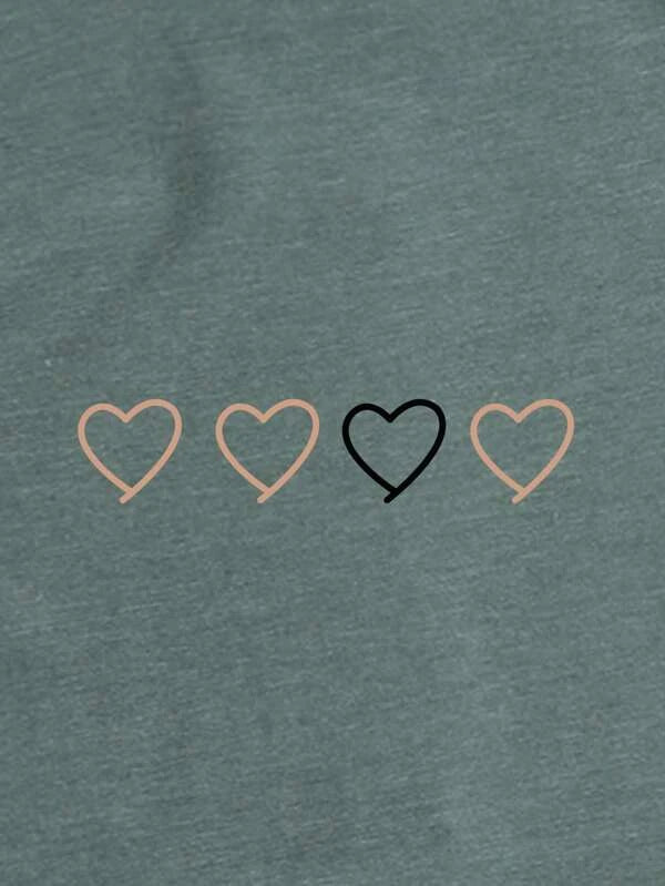 SHEIN LUNE T-shirt à imprimé cœur