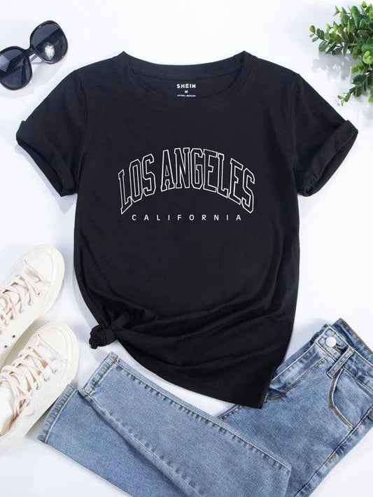 SHEIN EZwear T-shirt lettre - GlamShopTN