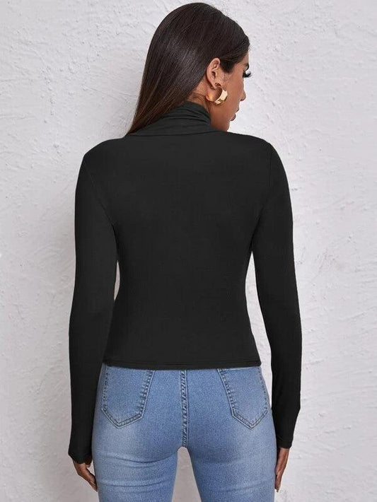 Shein Pull Ajusté À Col Montant - GlamShopTN