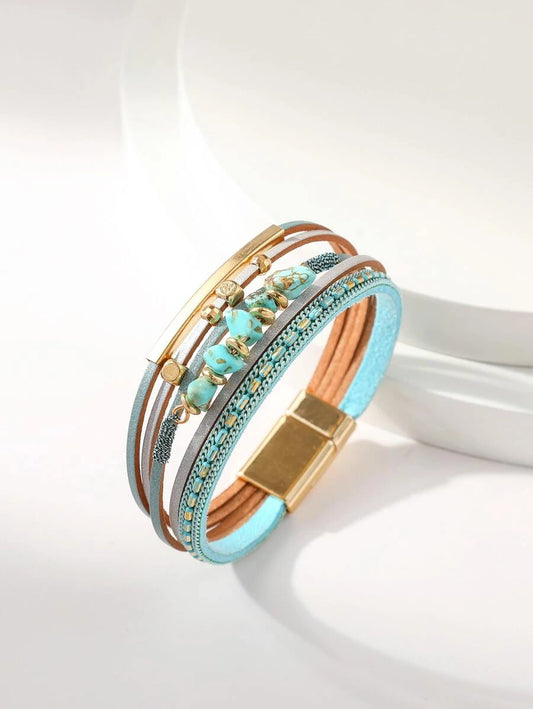 Bracelet multicouche à perles