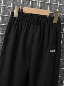 SHEIN Kids EVRYDAY Garçon Chemise à applique lettre à poche & Pantalon (sans t-shirt)