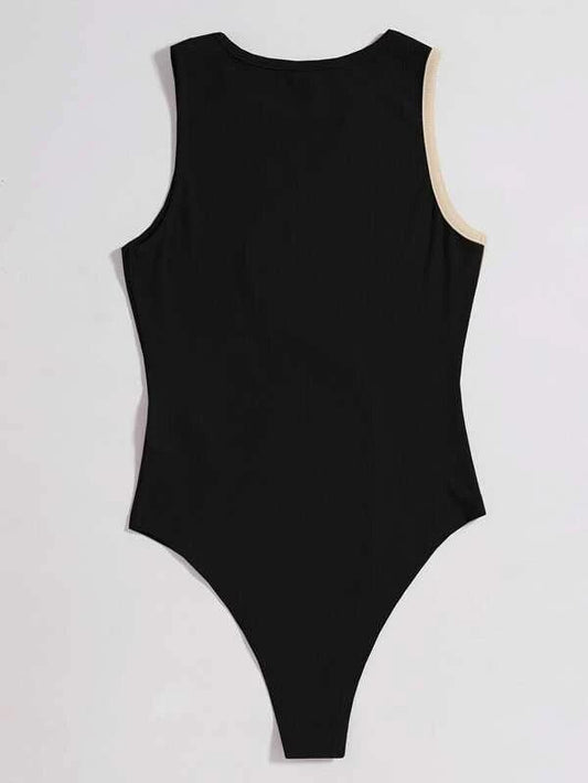 SHEIN EZwear Body bicolore côtelé - GlamShopTN
