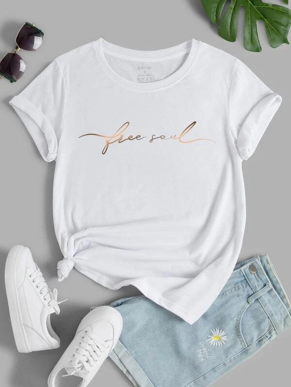 SHEIN LUNE T-shirt Graphique De Slogan