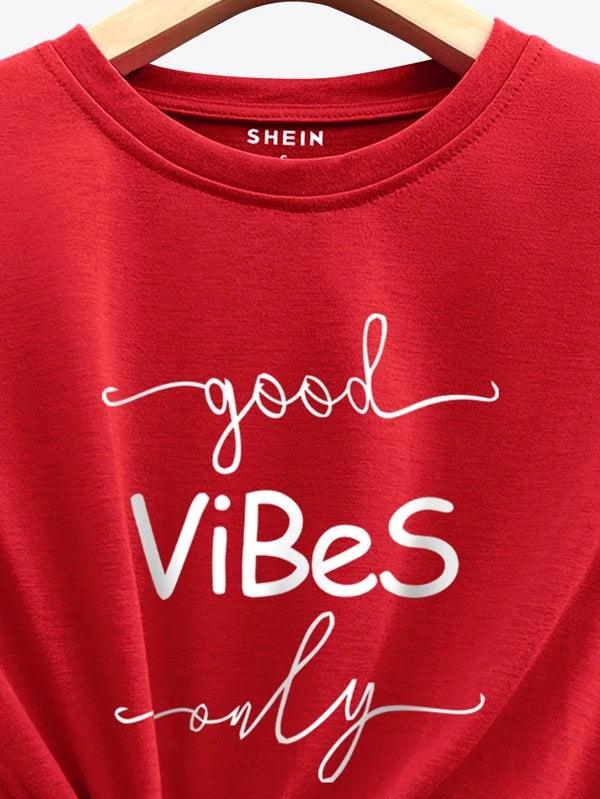 SHEIN LUNE T-shirt graphique de slogan - GlamShopTN