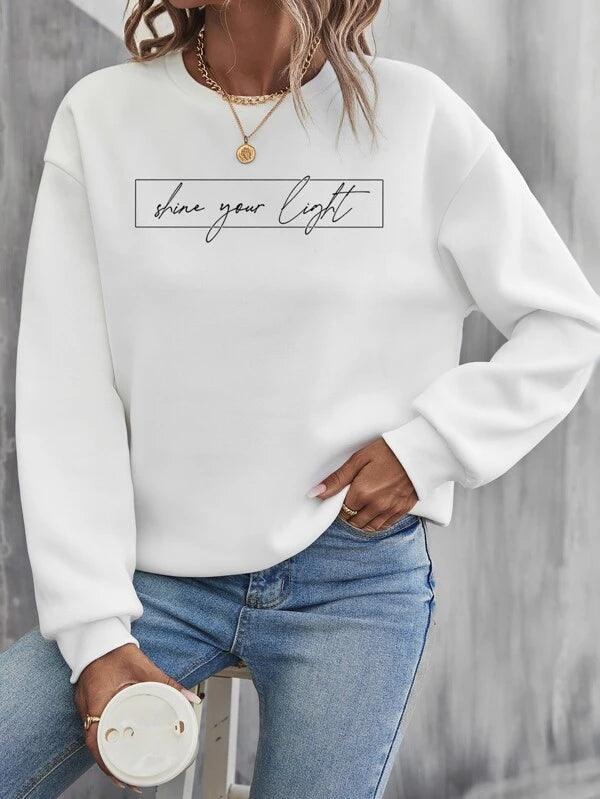 SHEIN LUNE Sweat-shirt graphique de slogan - GlamShopTN