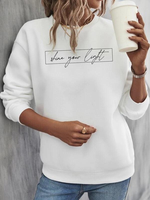 SHEIN LUNE Sweat-shirt graphique de slogan - GlamShopTN