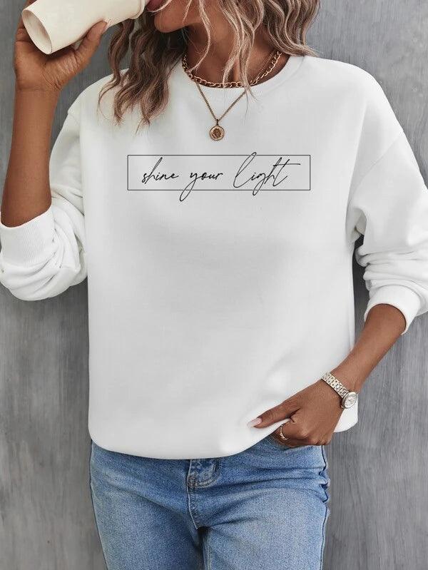 SHEIN LUNE Sweat-shirt graphique de slogan - GlamShopTN