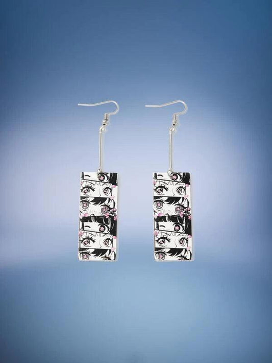 Shein Anime Pendants d'oreilles avec figure rectangle - GlamShopTN