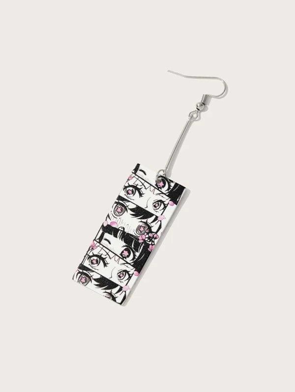 Shein Anime Pendants d'oreilles avec figure rectangle - GlamShopTN