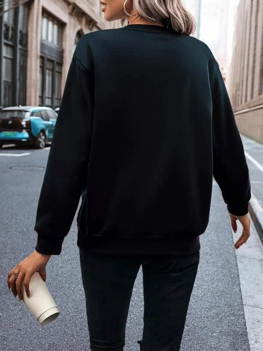 SHEIN LUNE Sweat-shirt à imprimé cœur à doublure thermique - GlamShopTN