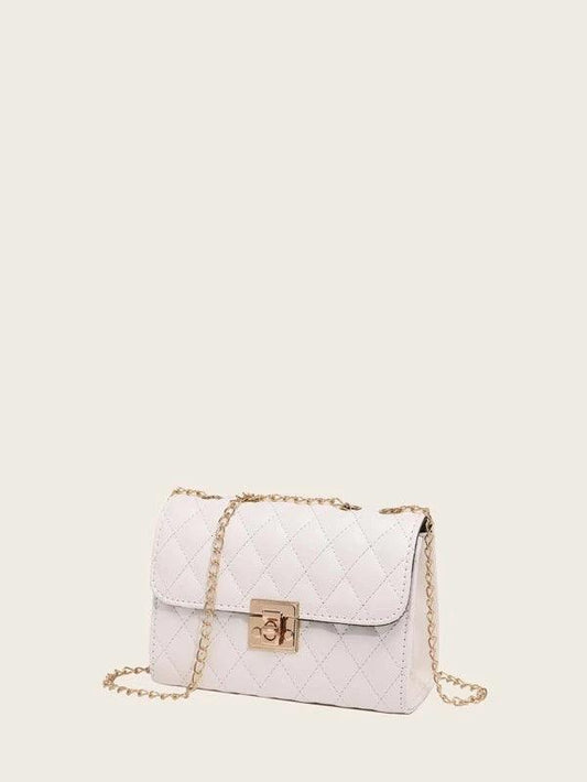 Shein Sac À Bandoulière Matelassé , À La Mode Pochette À Chaîne , Sac Porté Épaule , Sac Carré , Cartable - GlamShopTN