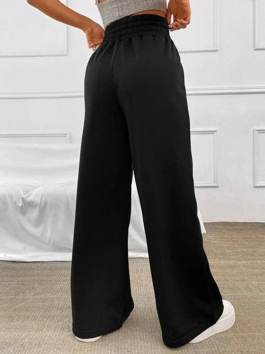 SHEIN EZwear Pantalon de survêtement unicolore à cordon - GlamShopTN