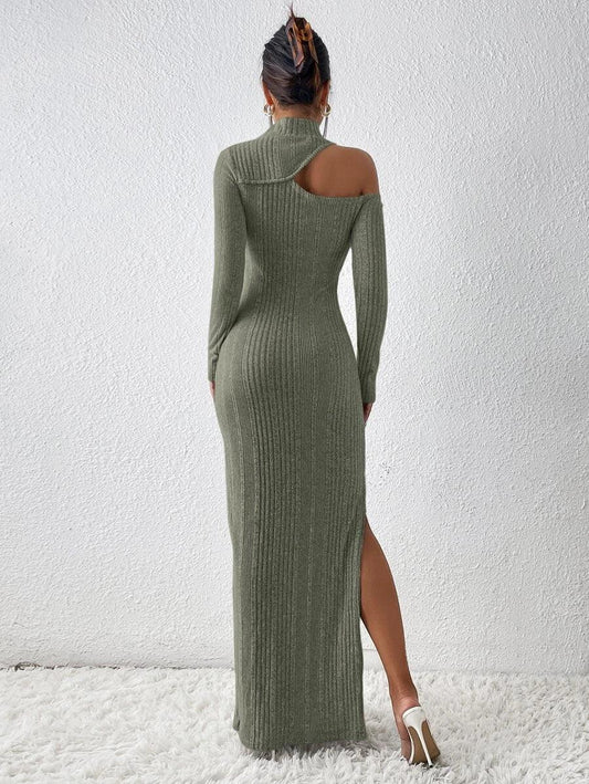 SHEIN Privé Robe à col asymétrique découpé fendu - GlamShopTN