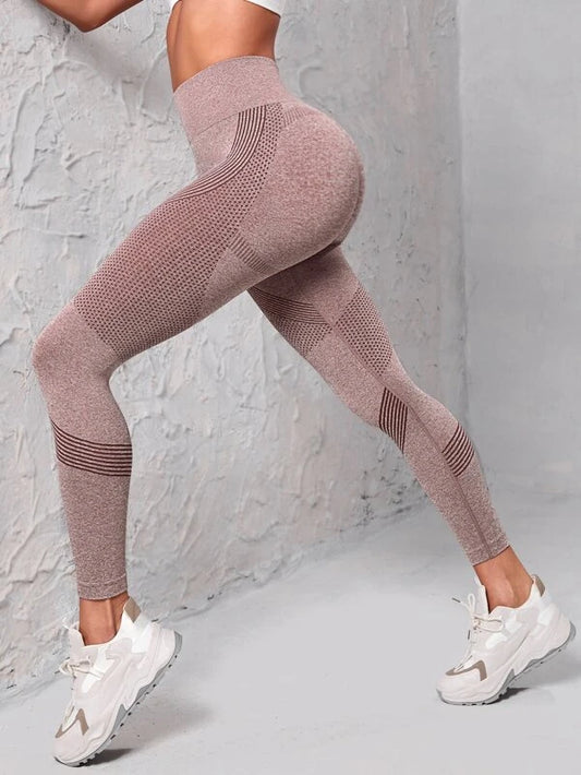 Shein Yoga Basic Legging De Sport Sans Couture Élasticité Élevé Contrôle Du Ventre Avec Taille Haute - GlamShopTN