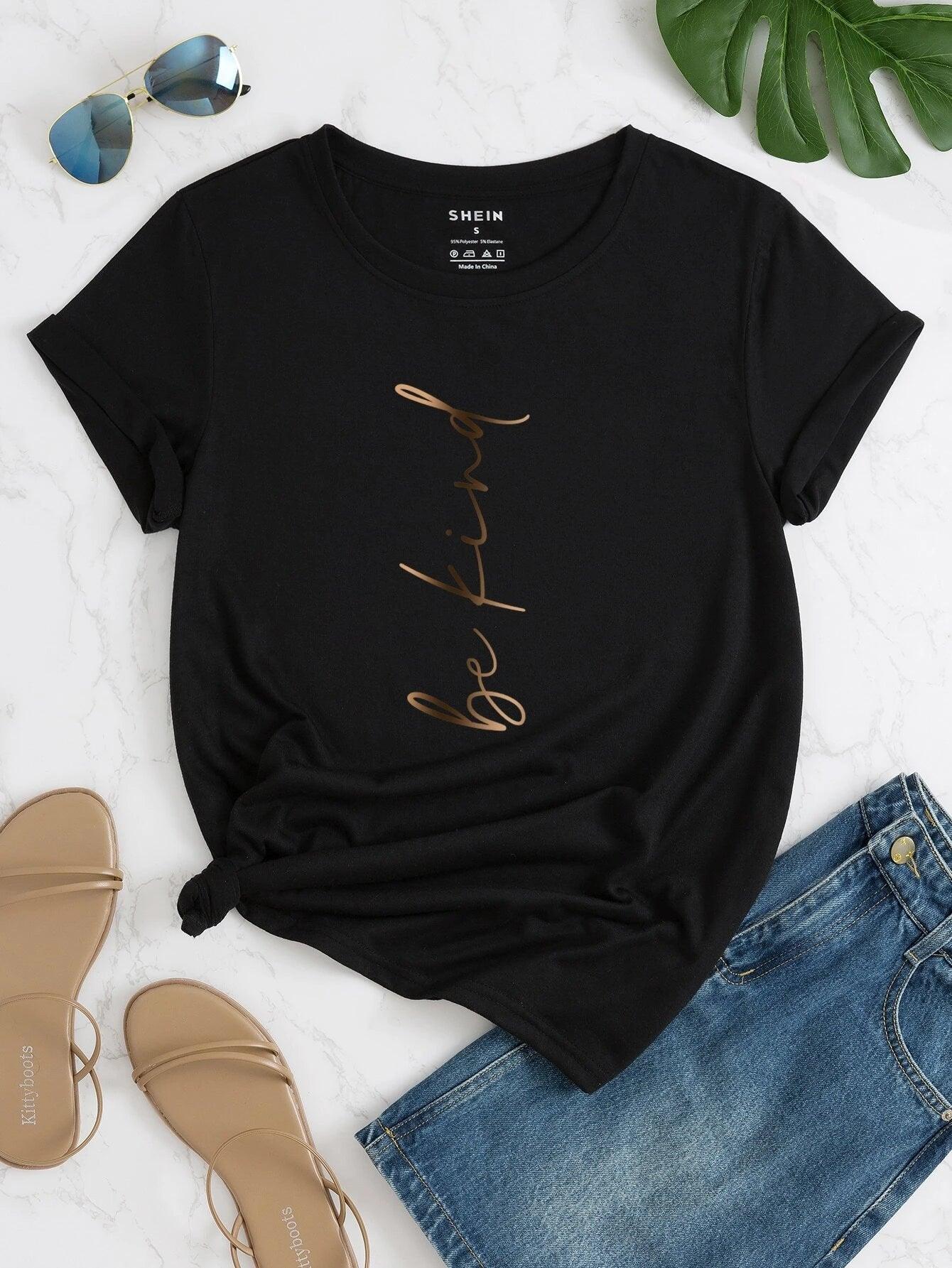 SHEIN Essnce T-shirt graphique de slogan - GlamShopTN