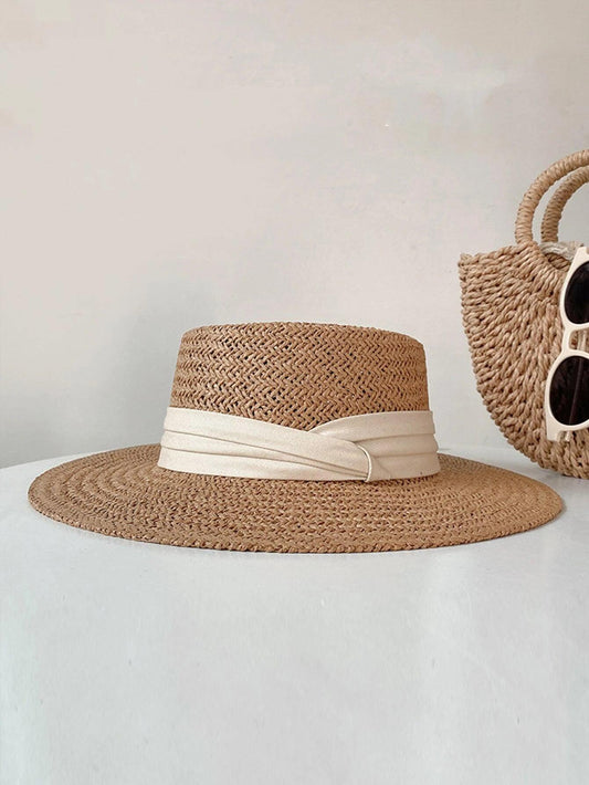 Shein Femme 1 pièce Chapeau De Paille Ruban Décor - GlamShopTN