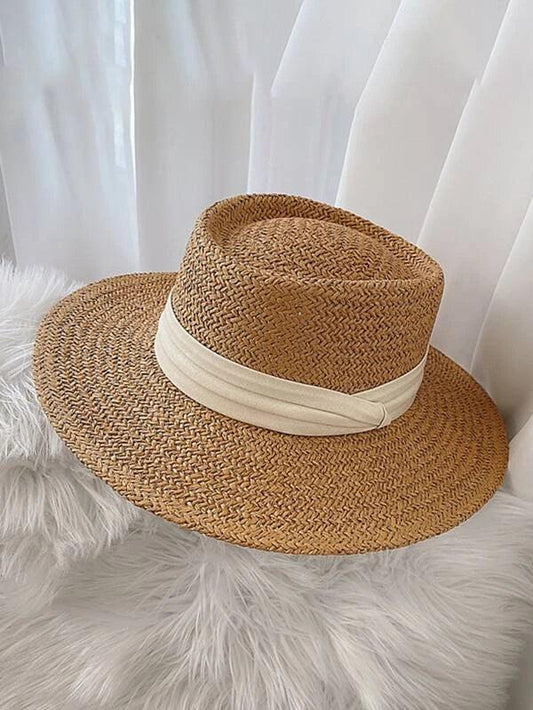 Shein Femme 1 pièce Chapeau De Paille Ruban Décor - GlamShopTN