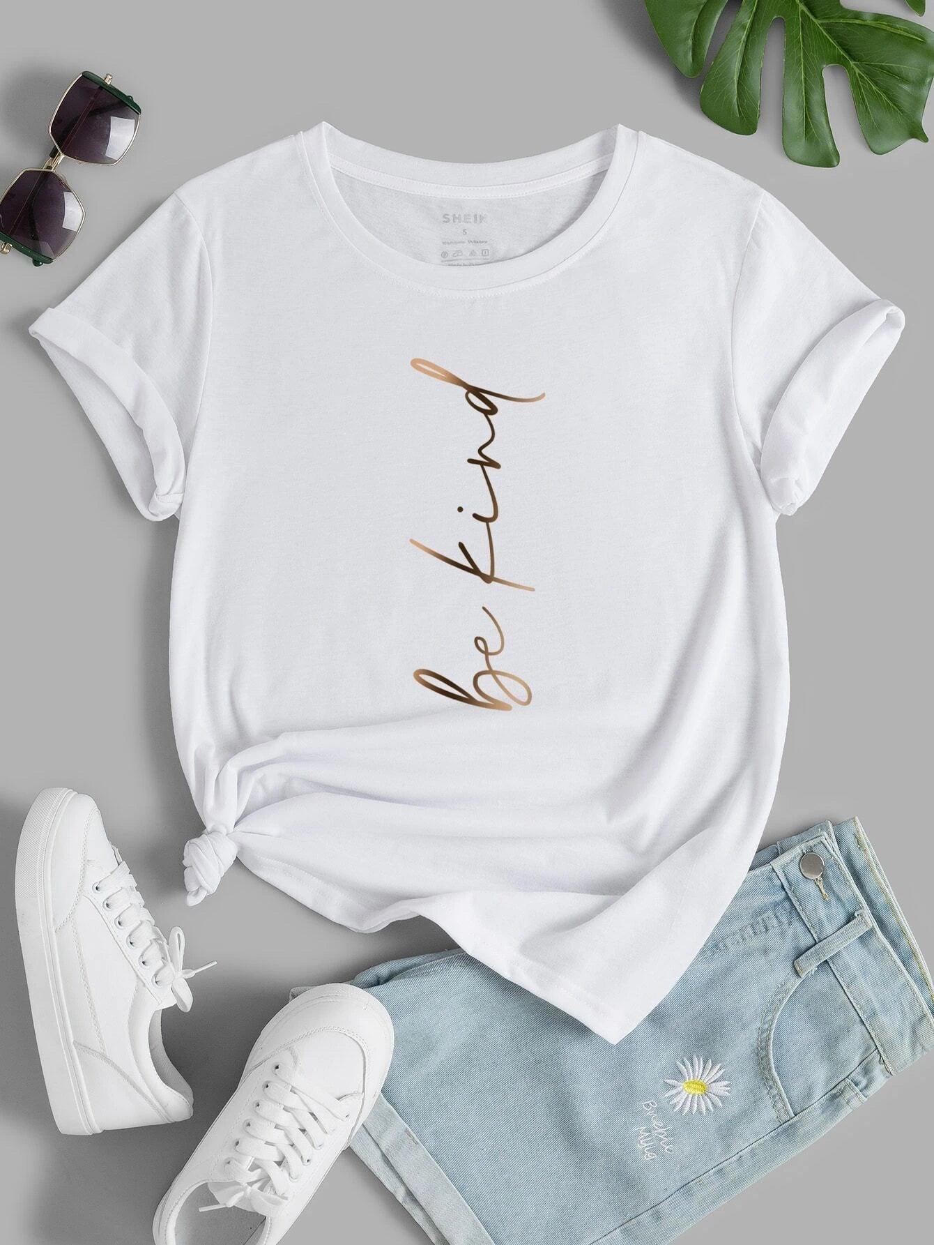 SHEIN Essnce T-shirt graphique de slogan