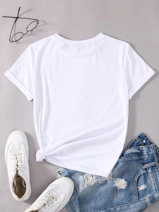 SHEIN EZwear T-shirt cœur et lettre - GlamShopTN