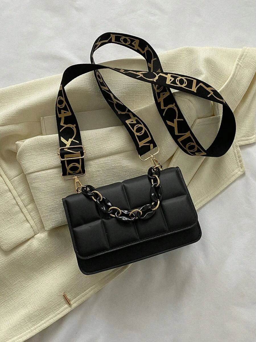 Shein Mini sac carré à rabat à carreaux imperméable, léger et décontracté pour les adolescentes - GlamShopTN