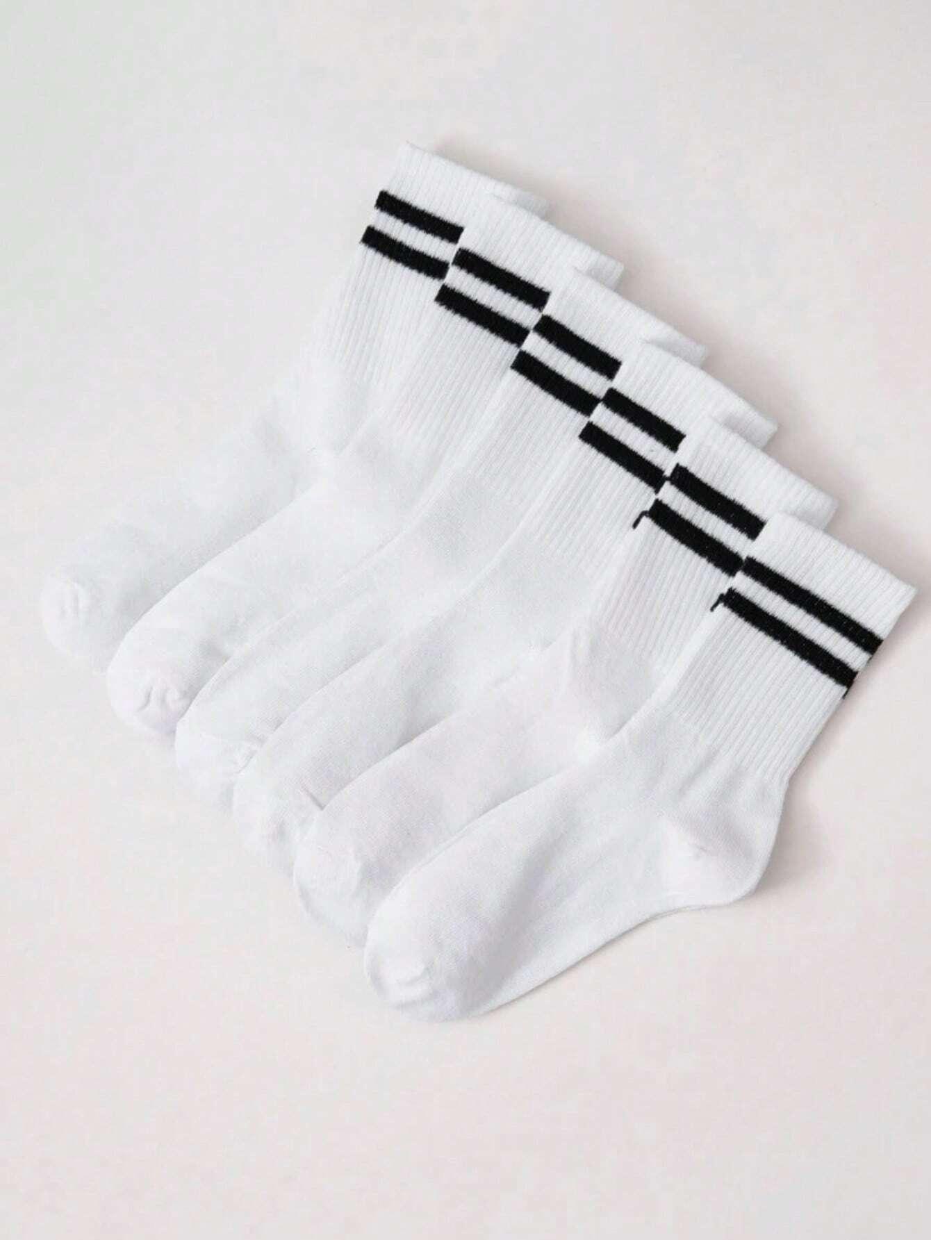 Shein Femme 6 paires Chaussettes À Rayures À La Mode Pour Décoration Quotidienne - GlamShopTN