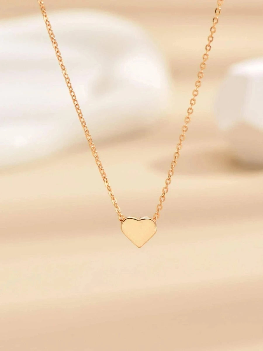 1 pièce Collier mode en acier inoxydable à pendentif cœur pour femme pour décoration quotidienne