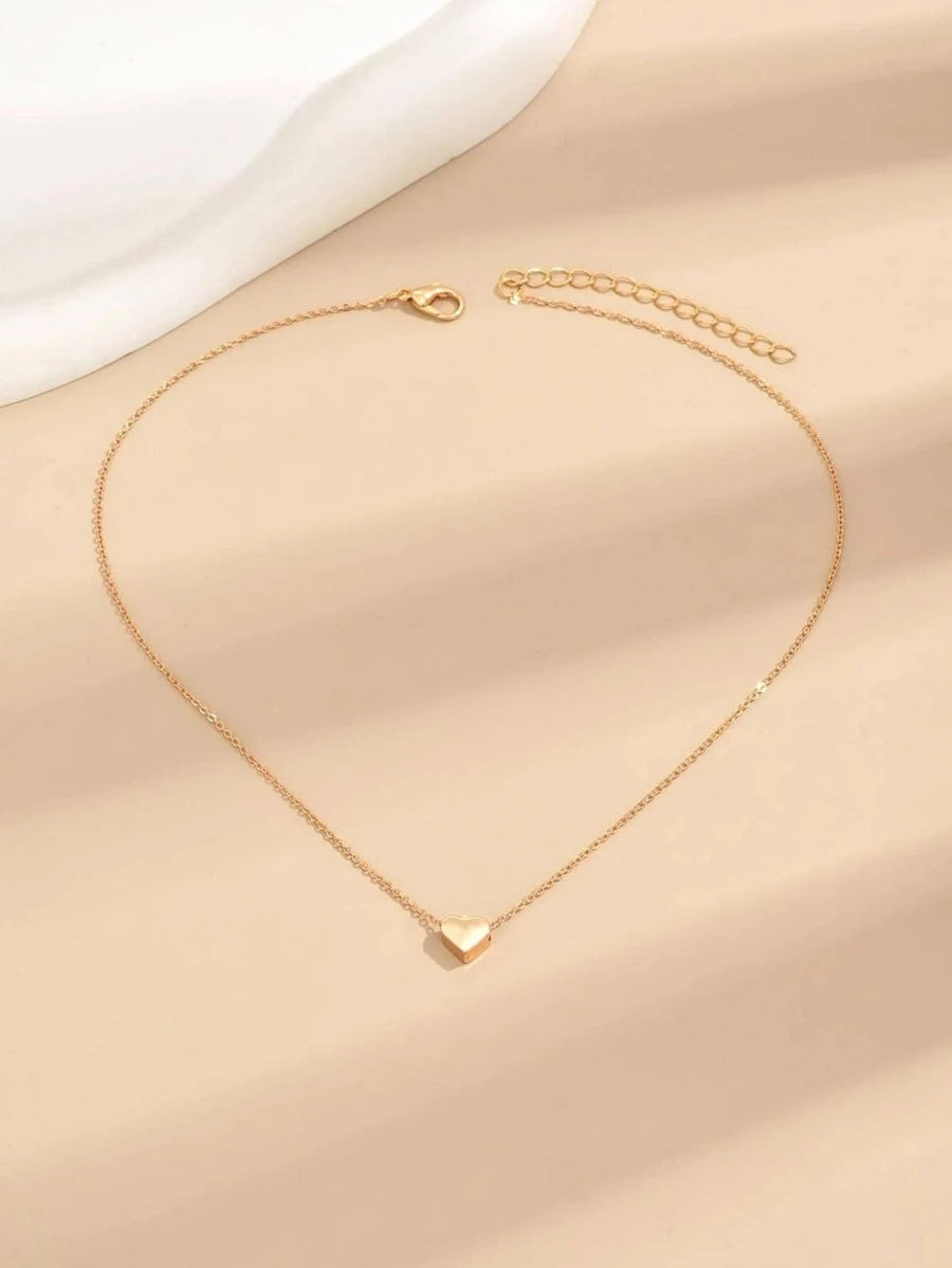 1 pièce Collier mode en acier inoxydable à pendentif cœur pour femme pour décoration quotidienne