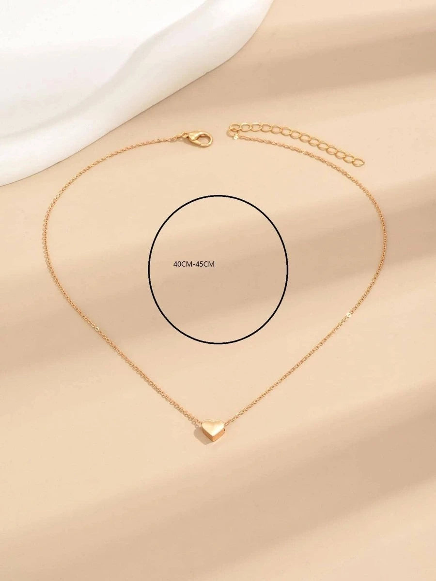 1 pièce Collier mode en acier inoxydable à pendentif cœur pour femme pour décoration quotidienne