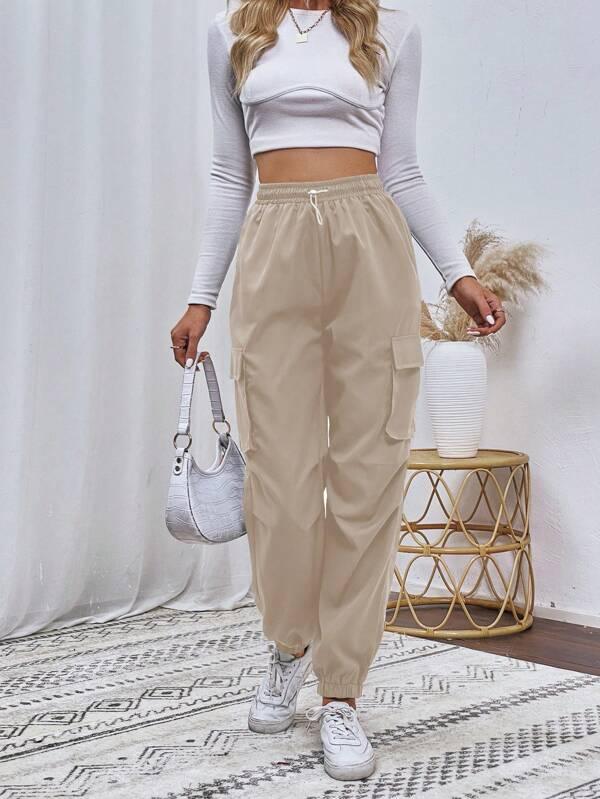 SHEIN EZwear Pantalon Cargo Poche À Rabat - GlamShopTN