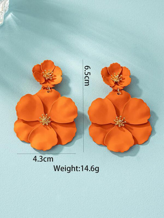 Shein 1 paire Créatif Spray Peinture Design Fleur Métallique Clips D'oreilles Pour Femme - GlamShopTN