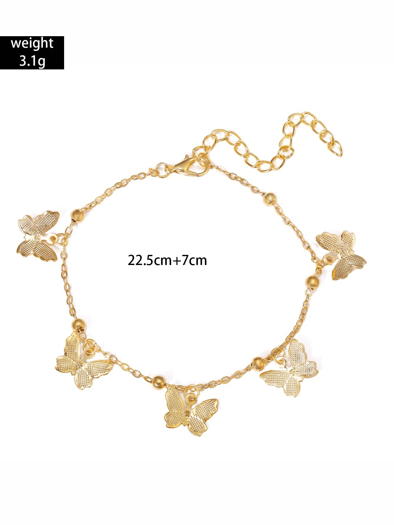 1 pièce Bracelet De Cheville vintage En Alliage Plage Avec Ajouré À Pendentif Papillon Pour Femme Comme Cadeau