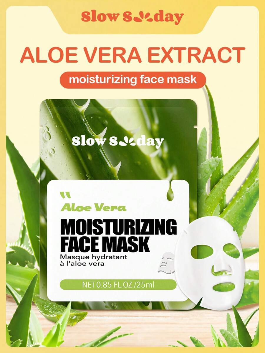 1 pièce Aloé Véra Masque De Protection , Naturel Plante Extrait Série , Hydratant , Hydratant , Anti-Âge , , Apaisant , Coréen Masque De Protection , Pour Femme , Homme