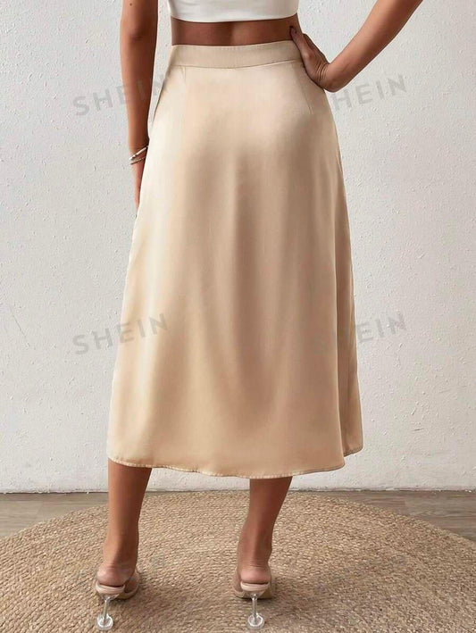 SHEIN Privé Jupe À Bouton Fendu - GlamShopTN