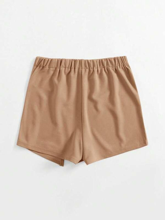 SHEIN Essnce Jupe-short fendue à taille élastique - GlamShopTN
