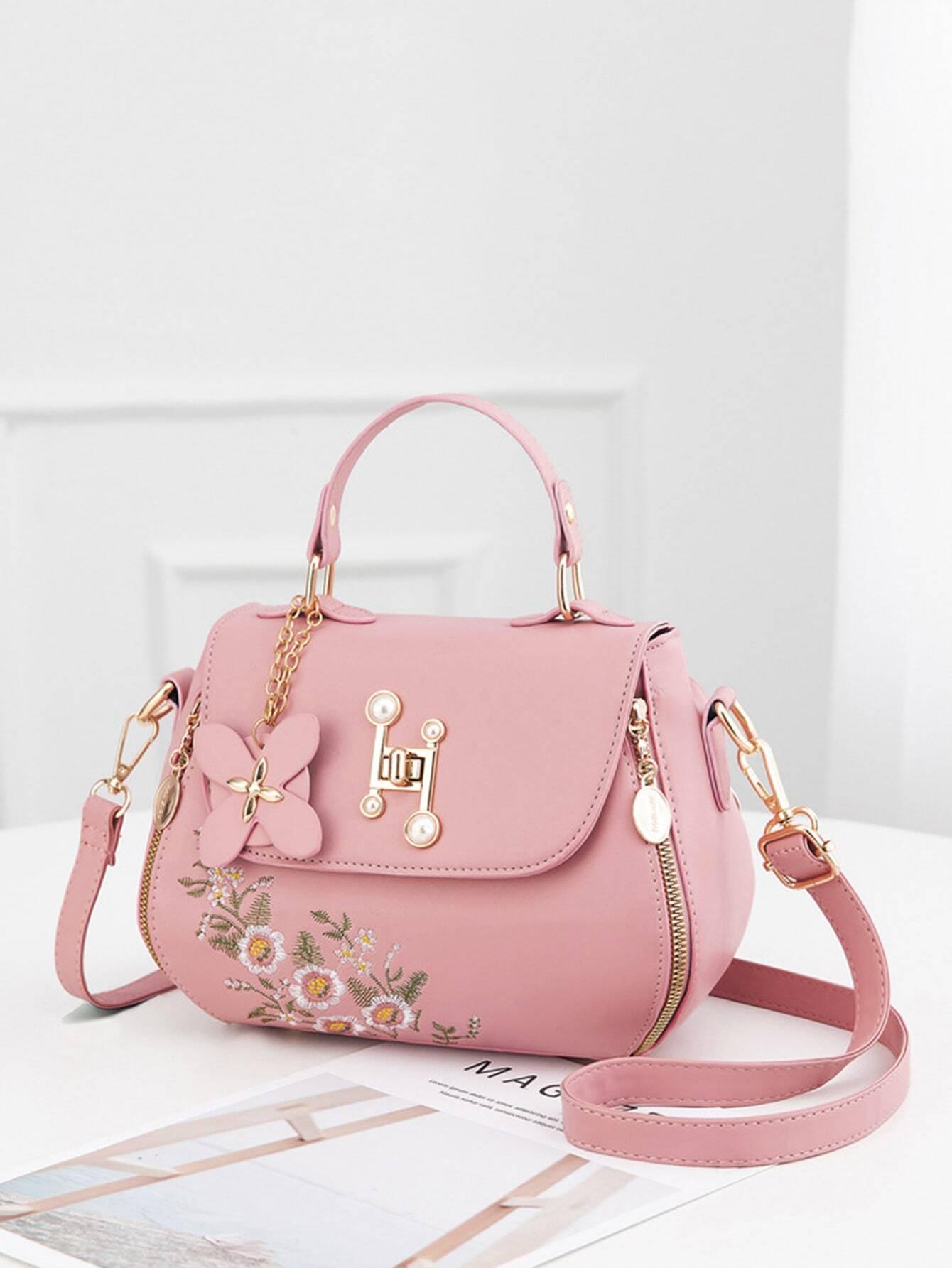 Shein Sac À Main Brodé Floral Chic - GlamShopTN