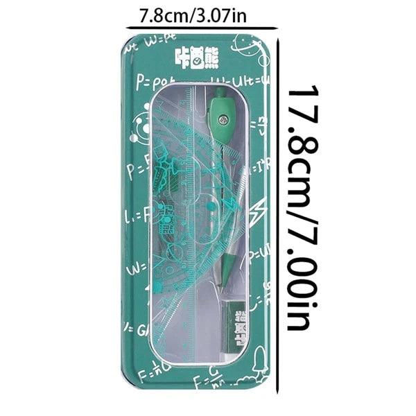 Shein 1pc Deep Green Ruler Student Supplies Set With Triangular Ruler - GlamShopTN