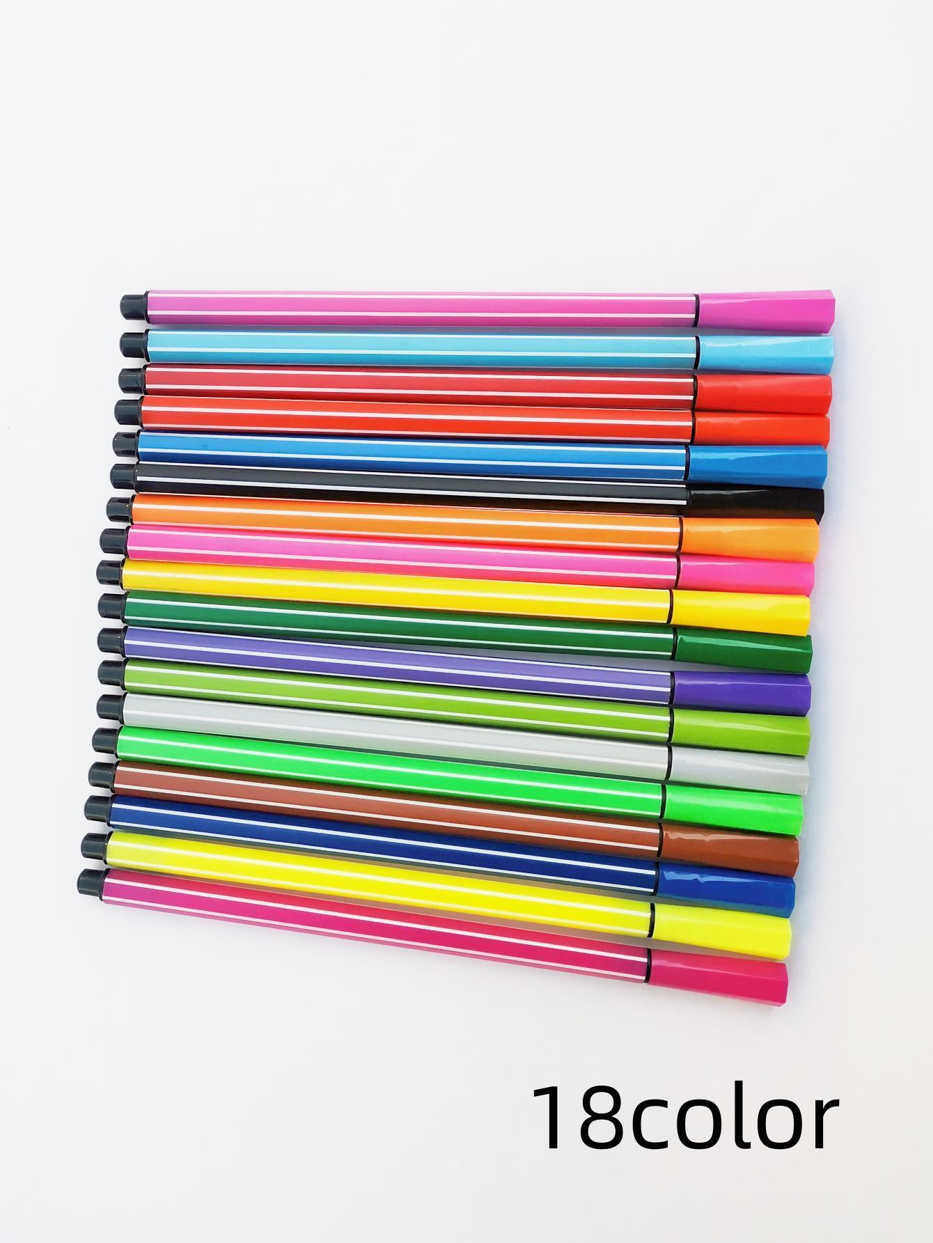 Shein 1 pièce Stylos De 18 Lavable Aquarelle Dans 18 Couleurs - GlamShopTN