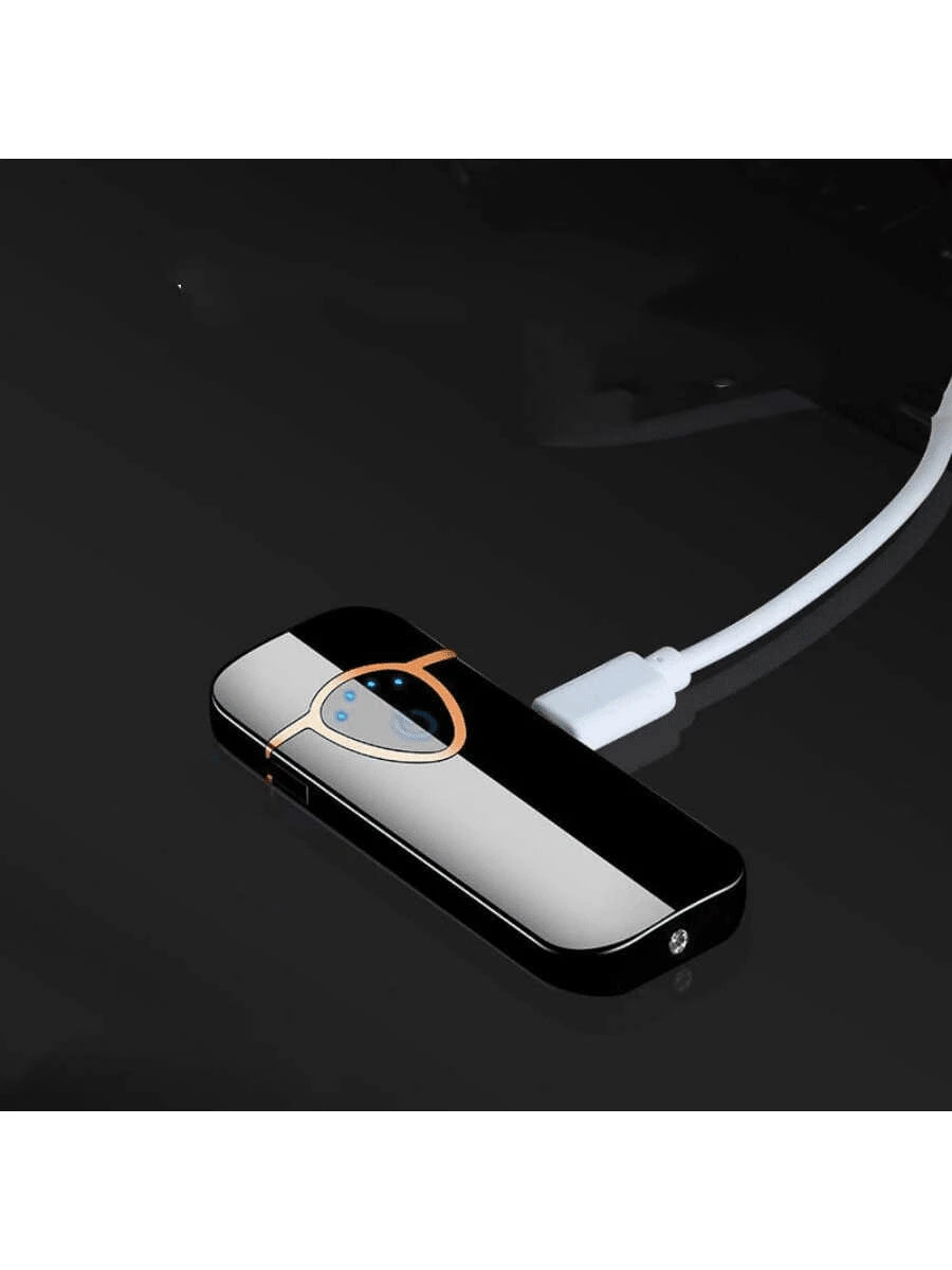 Shein 1 pièce Briquet Touche Capteur Métallique USB Électrique arc Coupe-Vent camping