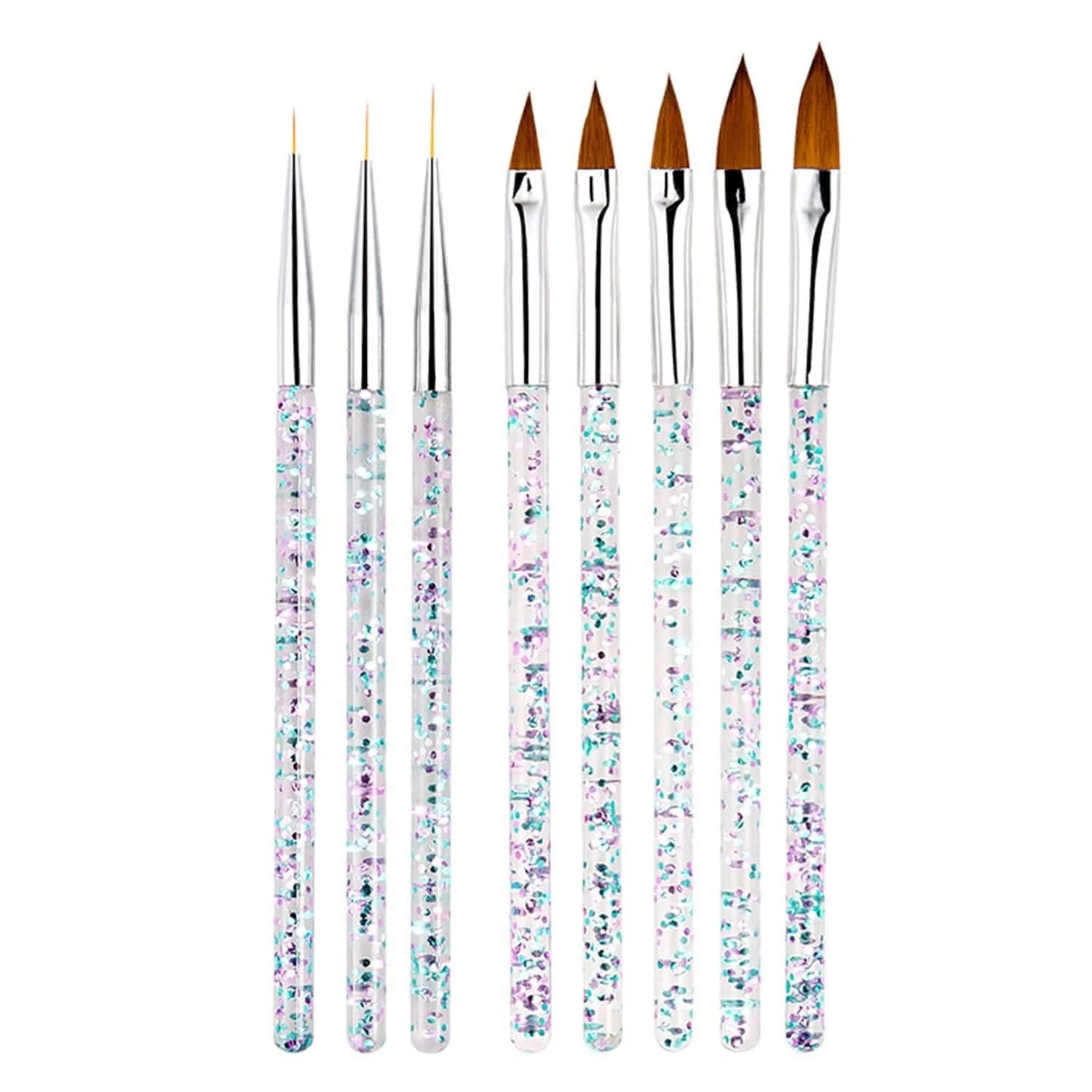 31 Pièces Pinceaux D'art D'ongle, Set D'outils D'art D'ongle, Outils De Pointillage D'ongle, Brosse De Poussière D'ongle, Brosses D'art D'ongle De Rayure Pour Lignes Longues, Stylo De Dessin D'ongle Pour Design D'ongle