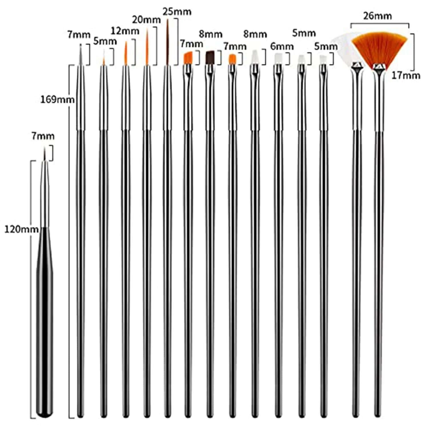 31 Pièces Pinceaux D'art D'ongle, Set D'outils D'art D'ongle, Outils De Pointillage D'ongle, Brosse De Poussière D'ongle, Brosses D'art D'ongle De Rayure Pour Lignes Longues, Stylo De Dessin D'ongle Pour Design D'ongle