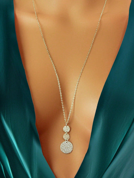 Shein 1 pièce Collier mode en alliage de zinc à breloque disque pour femme pour décoration quotidienne - GlamShopTN