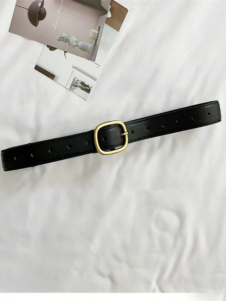 Shein 1 pièce Ceinture En PU Simple Et À La Mode Pour Femmes Décorée Pour Jeans Occasionnels