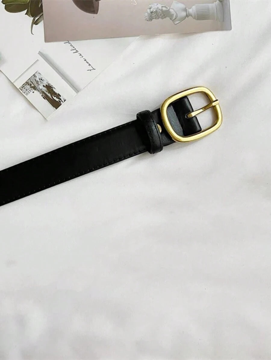 Shein 1 pièce Ceinture En PU Simple Et À La Mode Pour Femmes Décorée Pour Jeans Occasionnels