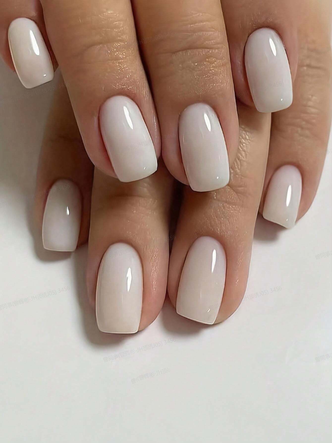 Shein 24 pièces ongles faux carré brillants de taille moyenne