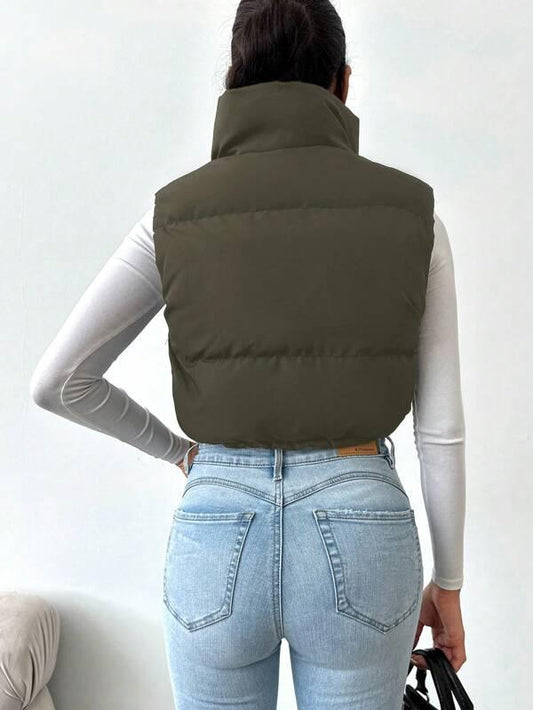 SHEIN Doudoune Sans Manches À Cordon Zippé - GlamShopTN