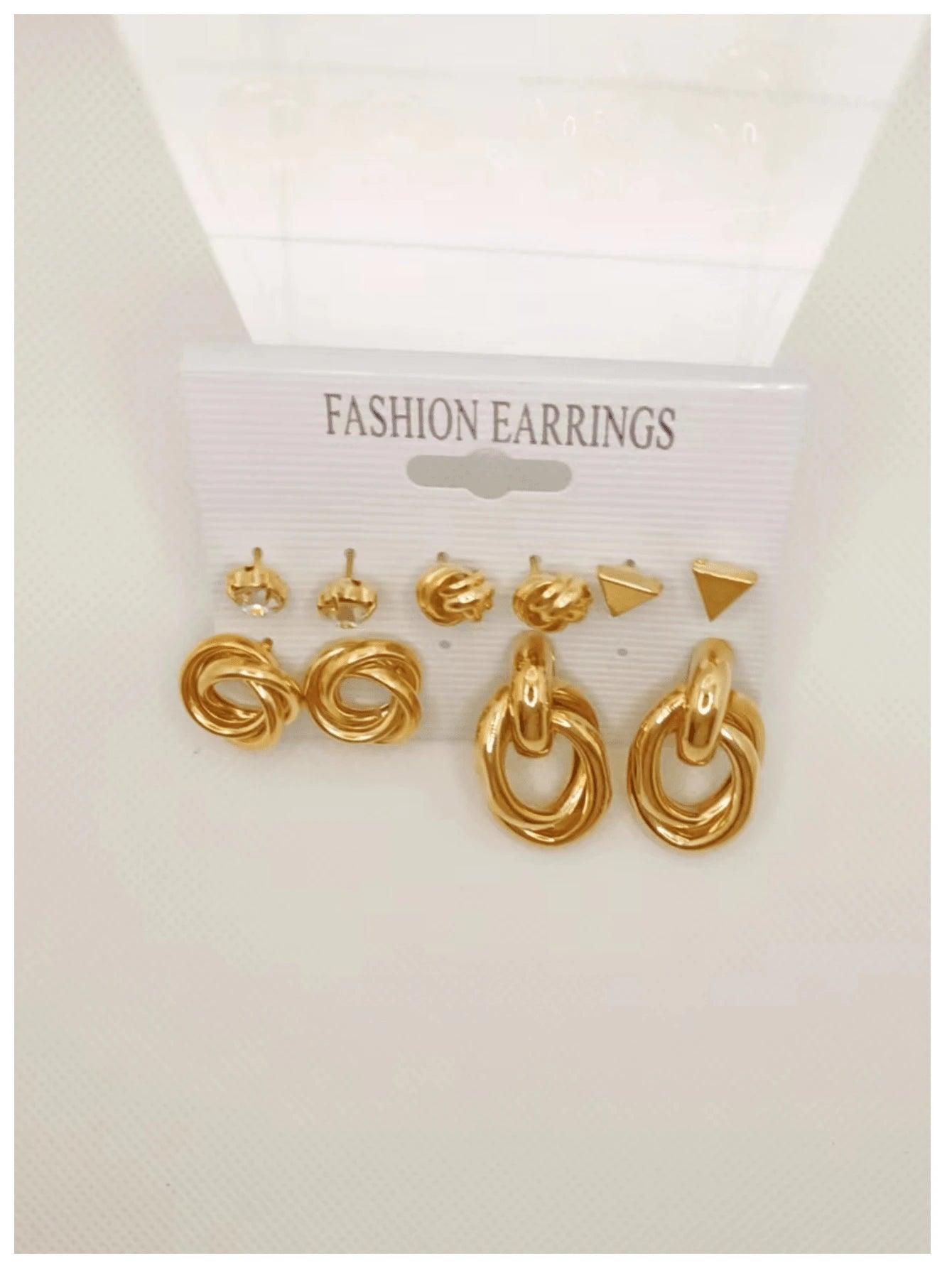 Shein Un ensemble de boucles d'oreilles modernes, simples, sophistiquées, personnelles, polyvalentes et créatives - GlamShopTN